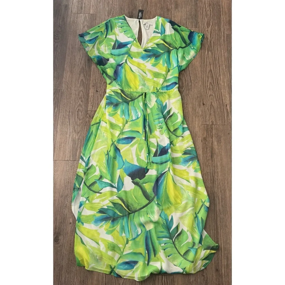 NWT WHBM Tropical Caftan Maxi Dress Medium - Picture 2 of 6